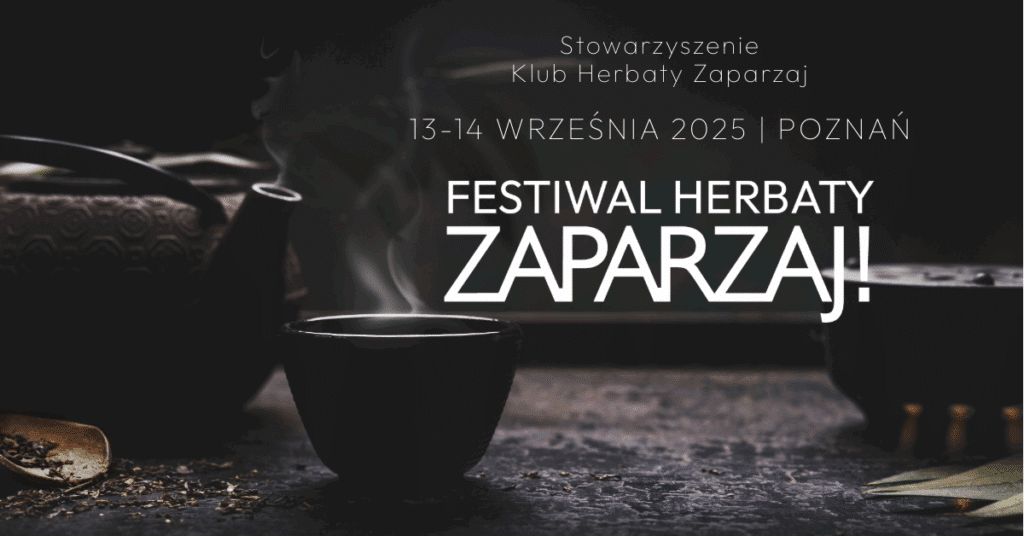 Grafika Festiwalu Zaparzaj 2025 czajniczek żeliwny i parująca czarka naparu