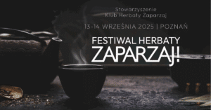 Grafika Festiwalu Zaparzaj 2025 czajniczek żeliwny i parująca czarka naparu